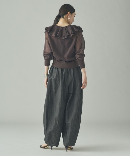 Curensology（カレンソロジー）の「Curensology(カレンソロジー)/ラッフルニットカーディガン（カーディガン/ボレロ・レディース・イエロー/ブラック/グレー/ブラウン・FREE）」の15枚目の写真