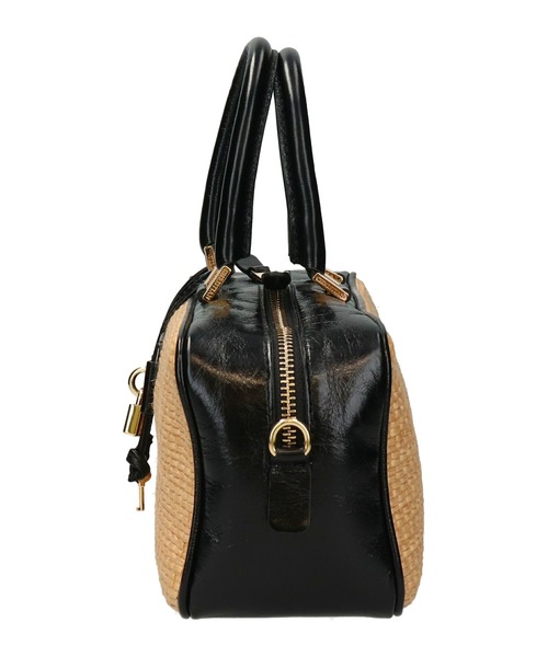 CHRISTIAN VILLA（クリスチャンヴィラ）の「【CHRISTIAN VILLA】チャーム付きラフィアコンビ横長バッグ(Q56437)（ハンドバッグ・レディース・ブラック系その他・ALL）」の9枚目の写真