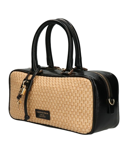 CHRISTIAN VILLA（クリスチャンヴィラ）の「【CHRISTIAN VILLA】チャーム付きラフィアコンビ横長バッグ(Q56437)（ハンドバッグ・レディース・ブラック系その他・ALL）」の18枚目の写真