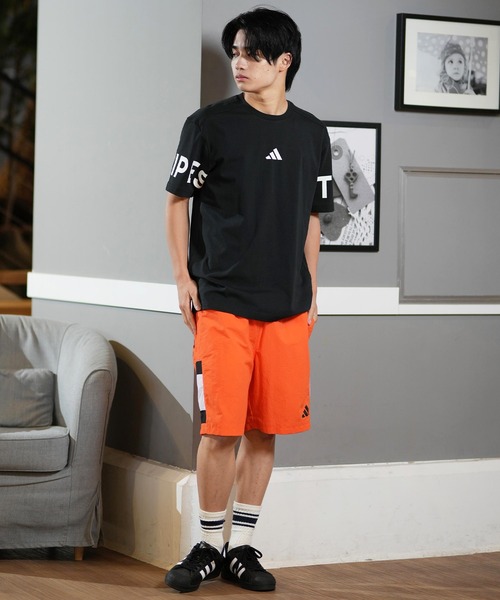 adidas ロゴ 3ストライプ Tシャツ＆ショーツ 上下セットアップ adidas/アディダス ショーツ スリーストライプ セットアップ対応