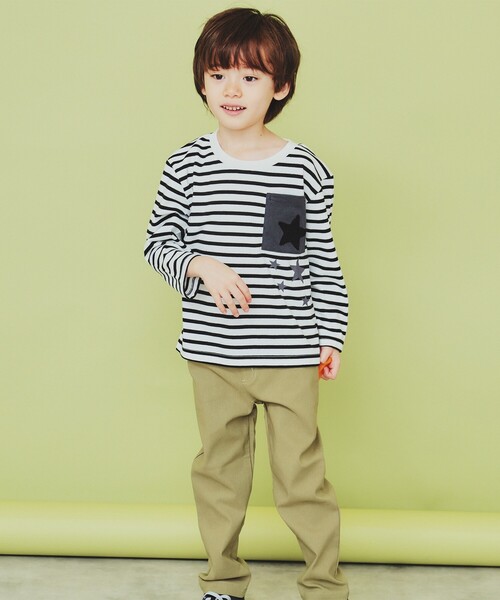 THE SHOP TK (ザ ショップ ティーケー )の「【110-150】星サガラポケット長袖Tシャツ/洗濯機OK(Tシャツ/カットソー・キッズ・ブラック系2/ネイビー系4/イエロー系その他6・11/12/15 /13/14)」の5枚目の写真