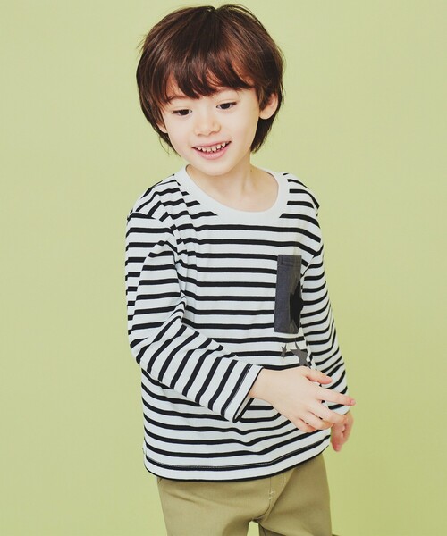 THE SHOP TK (ザ ショップ ティーケー )の「【110-150】星サガラポケット長袖Tシャツ/洗濯機OK(Tシャツ/カットソー・キッズ・ブラック系2/ネイビー系4/イエロー系その他6・11/12/15 /13/14)」の6枚目の写真