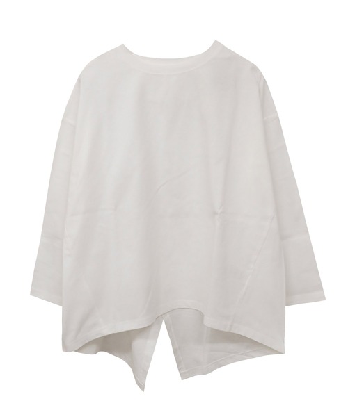 MARAI(マーライ)の「バックスリット コットンプルオーバー 長袖カットソー ベーシックトップス(Tシャツ/カットソー・レディース・イエロー/ライトパープル/ホワイト/ブラック・FREE)」の5枚目の写真