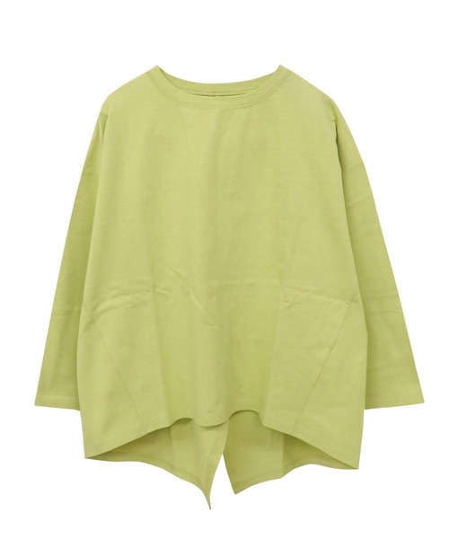 MARAI(マーライ)の「バックスリット コットンプルオーバー 長袖カットソー ベーシックトップス(Tシャツ/カットソー・レディース・イエロー/ライトパープル/ホワイト/ブラック・FREE)」の13枚目の写真
