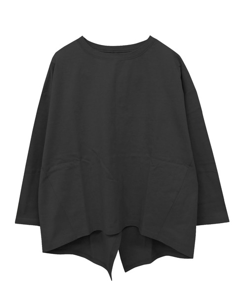 MARAI(マーライ)の「バックスリット コットンプルオーバー 長袖カットソー ベーシックトップス(Tシャツ/カットソー・レディース・イエロー/ライトパープル/ホワイト/ブラック・FREE)」の18枚目の写真