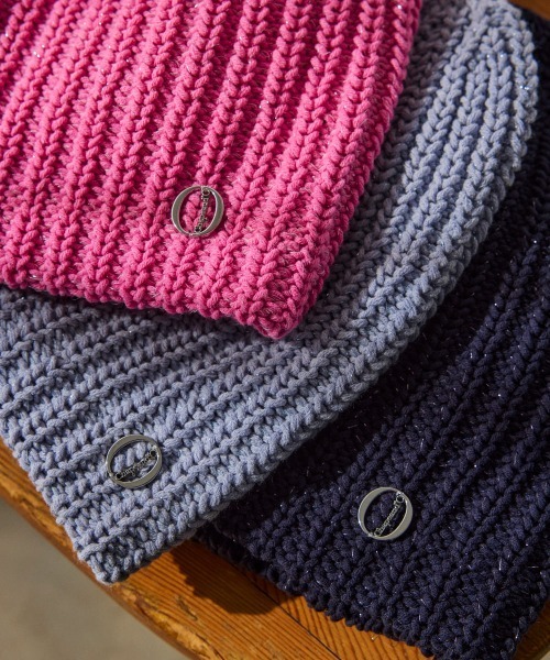 Chapeau d' O（シャポードオー）の「Chapeau d' O  C/A Lame Beret Beanie / シャポードオー（ニットキャップ/ビーニー・レディース・ネイビー/ピンク/ブルー・FREE）」の18枚目の写真