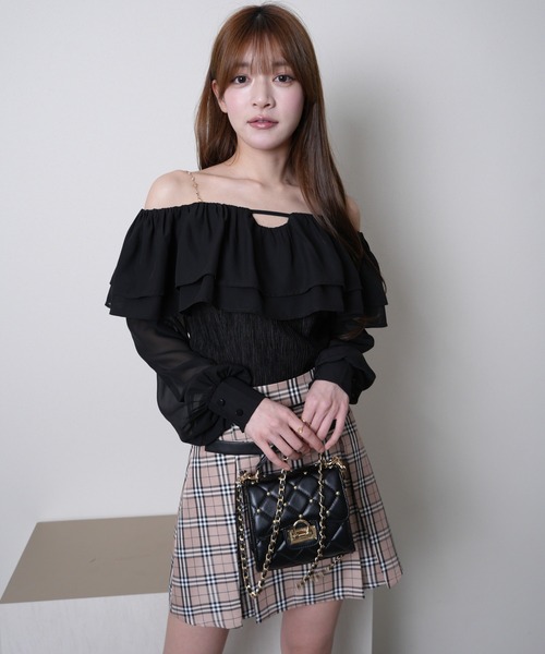 LIPSERVICE（リップサービス）の「ジュエルストラップオフショルブラウス（シャツ/ブラウス・レディース・イエロー/ホワイト/ブラック・FREE）」の22枚目の写真