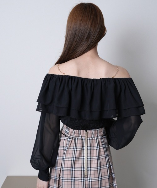 LIPSERVICE（リップサービス）の「ジュエルストラップオフショルブラウス（シャツ/ブラウス・レディース・イエロー/ホワイト/ブラック・FREE）」の20枚目の写真