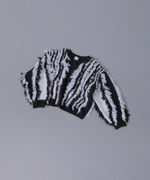 ROSE BUD（ローズバッド）の「バイカラーフリンジニットプルオーバー（ニット/セーター・レディース・ブラック/ピンク・ONE SIZE）」の15枚目の写真