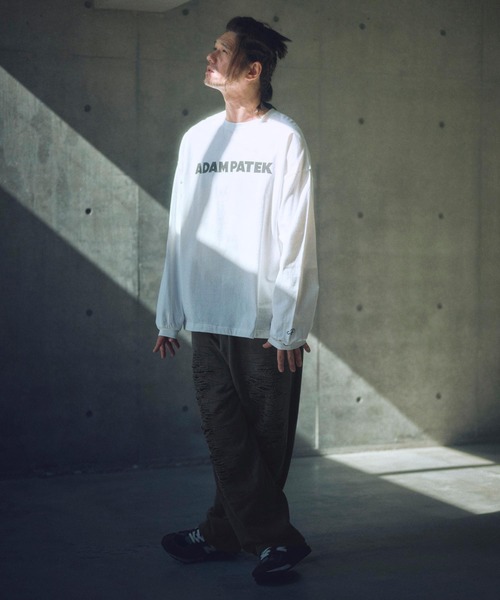 ADAM PATEK(アダムパテック)の「ADAMPATEK/pigment dyeing damage wide pants/ピグメント染ダメージワイドスウェットパンツ(スウェットパンツ・メンズ・ブラック・2/1)」の20枚目の写真
