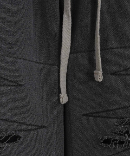 ADAM PATEK(アダムパテック)の「ADAMPATEK/pigment dyeing damage wide pants/ピグメント染ダメージワイドスウェットパンツ(スウェットパンツ・メンズ・ブラック・2/1)」の7枚目の写真