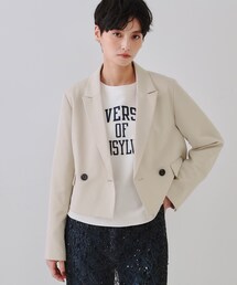 ショートテーラードジャケット【洗濯機洗い可】