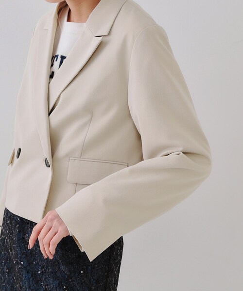 OPAQUE.CLIP(オペークドットクリップ)の「ショートテーラードジャケット【洗濯機洗い可】(テーラードジャケット・レディース・ネイビー/ベージュ・38/42/40)」の15枚目の写真