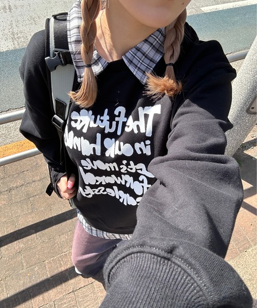 Argue Culture レイヤードスウェットダメージロゴウォッシュド Argue Culture レイヤードスウェットダメージロゴウォッシュド