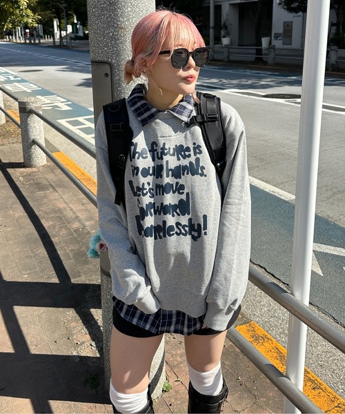 sedacle（セダクル）の「シャツレイヤードロゴスウェット（スウェット・メンズ・グレー/ベージュ/ブラック・LARGE/MEDIUM/SMALL）」の17枚目の写真