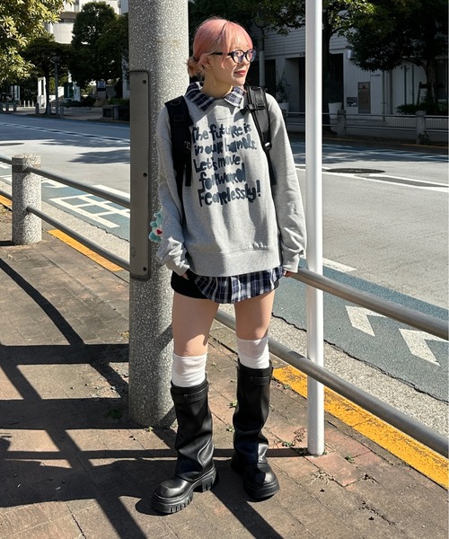 sedacle（セダクル）の「シャツレイヤードロゴスウェット（スウェット・メンズ・グレー/ベージュ/ブラック・LARGE/MEDIUM/SMALL）」の22枚目の写真