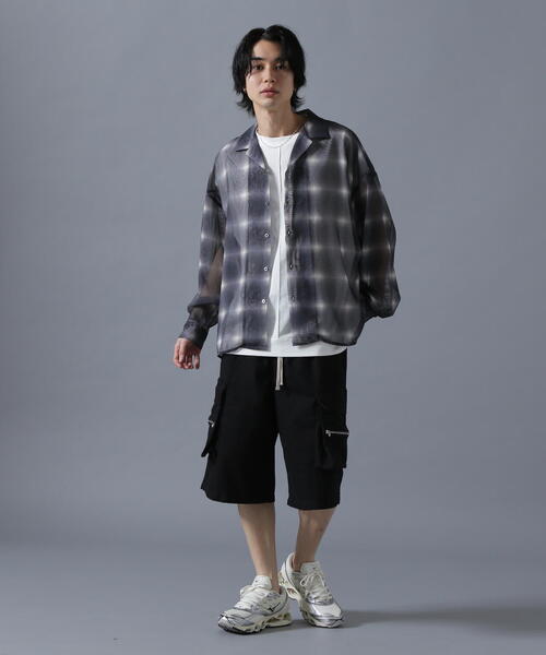 DANKE SCHON(ダンケシェーン)の「DankeSchon/ダンケシェーン/OMBRE CHECK MESH LONG SHIRTS(シャツ/ブラウス・メンズ・ブラウン/ブラック・M/L)」の6枚目の写真