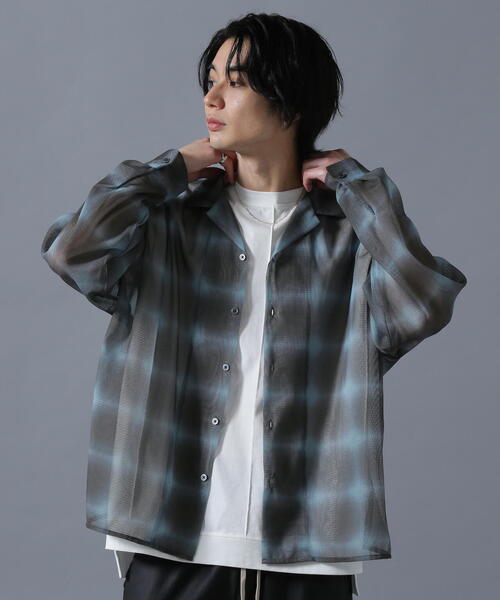 DANKE SCHON(ダンケシェーン)の「DankeSchon/ダンケシェーン/OMBRE CHECK MESH LONG SHIRTS(シャツ/ブラウス・メンズ・ブラウン/ブラック・M/L)」の21枚目の写真