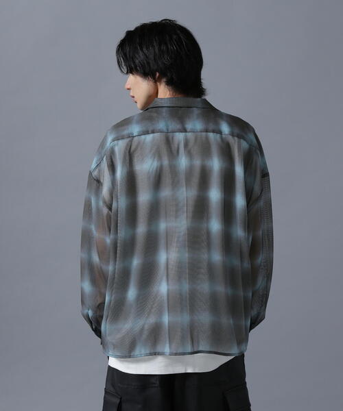 DANKE SCHON(ダンケシェーン)の「DankeSchon/ダンケシェーン/OMBRE CHECK MESH LONG SHIRTS(シャツ/ブラウス・メンズ・ブラウン/ブラック・M/L)」の22枚目の写真