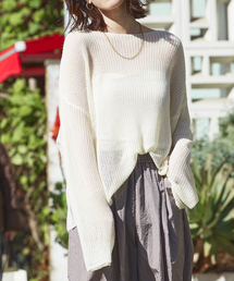 abahouse mavie | リネンライクシアーニット/春服/夏服/メッシュ(ニット/セーター)