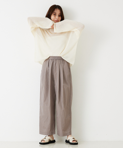 abahouse mavie（アバハウスマヴィ）の「リネンライクシアーニット/春服/夏服/メッシュ（ニット/セーター・レディース・アイボリー/グレー/グレイッシュブルー/ベージュ・フリー）」の11枚目の写真