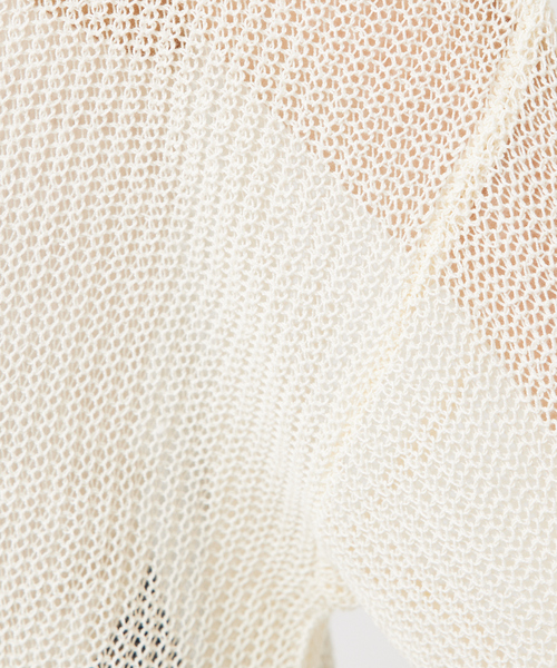 abahouse mavie（アバハウスマヴィ）の「リネンライクシアーニット/春服/夏服/メッシュ（ニット/セーター・レディース・アイボリー/グレー/グレイッシュブルー/ベージュ・フリー）」の14枚目の写真