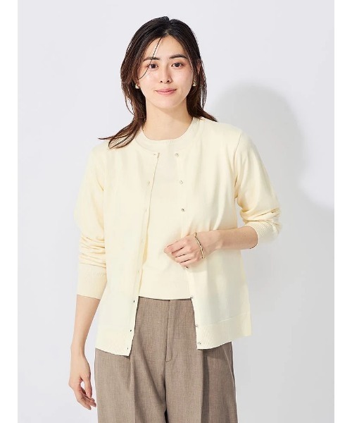 Perfect Suit FActory（パーフェクトスーツファクトリー）の「ソフトタッチカーディガン　オフホワイト/グレー/ピンク（Ｌ．ピンク）（ニット/セーター・レディース・オフホワイト/ライトグレー/ライトピンク/ブラック・M/L）」の2枚目の写真