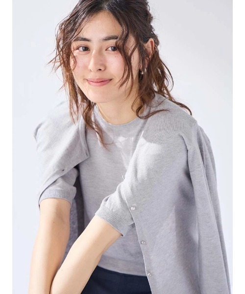 Perfect Suit FActory（パーフェクトスーツファクトリー）の「ソフトタッチカーディガン　オフホワイト/グレー/ピンク（Ｌ．ピンク）（ニット/セーター・レディース・オフホワイト/ライトグレー/ライトピンク/ブラック・M/L）」の13枚目の写真