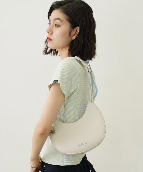 MILKFED.（ミルクフェド）の「HEART CHARM ONE HANDLE BAG（ハンドバッグ・レディース・ブラウン/オフホワイト/ブラック・ONE SIZE）」の2枚目の写真