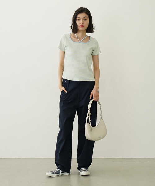 MILKFED.（ミルクフェド）の「HEART CHARM ONE HANDLE BAG（ハンドバッグ・レディース・ブラウン/オフホワイト/ブラック・ONE SIZE）」の9枚目の写真