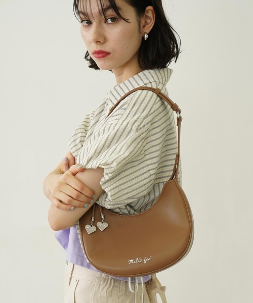 MILKFED.（ミルクフェド）の「HEART CHARM ONE HANDLE BAG（ハンドバッグ・レディース・ブラウン/オフホワイト/ブラック・ONE SIZE）」の10枚目の写真