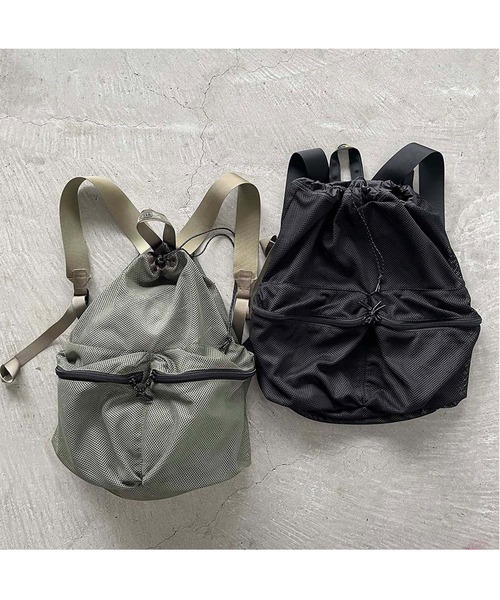GLOBAL FORME CONCRETE（グローバルフォルムコンクリート）の「【WEEKEND(ER)】WKDMESH DW PACK（バックパック/リュック・メンズ・オリーブ/グレー/ブラック/フレッシュイエロー・FREE）」の7枚目の写真