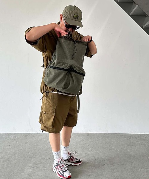 GLOBAL FORME CONCRETE（グローバルフォルムコンクリート）の「【WEEKEND(ER)】WKDMESH DW PACK（バックパック/リュック・メンズ・オリーブ/グレー/ブラック/フレッシュイエロー・FREE）」の8枚目の写真