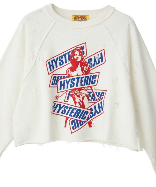 HYSTERIC GLAMOUR(ヒステリックグラマー)の「IT’S SO HYSTERIC ショート丈スウェット(スウェット・レディース・トップグレー/ブラック/ホワイト・FREE)」の5枚目の写真
