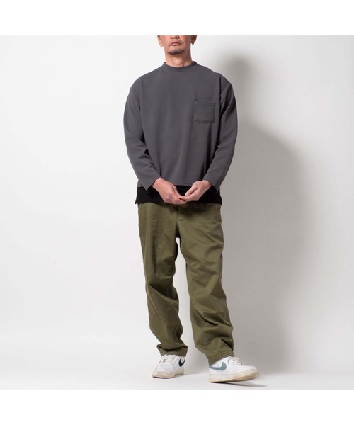 BAYBLO(ベイブロ)の「(SA) ジャガード レイヤード 無地 長袖 Tシャツ(Tシャツ/カットソー・メンズ・ブラック/チャコールグレー/グレー/ホワイト/ベージュ・M/L/LL)」の19枚目の写真
