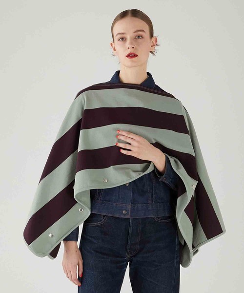 クリンクルクリンクルクリンクル　2WAY セール】【crinkle crinkle crinkle】2way border poncho/2WAY
