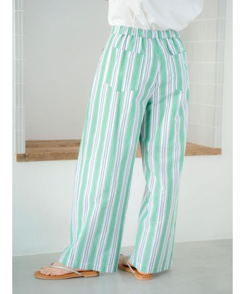 Ungrid(アングリッド)の「ウエストタックストライプパンツ(その他パンツ・レディース・グリーン/ブルー・FREE)」の6枚目の写真