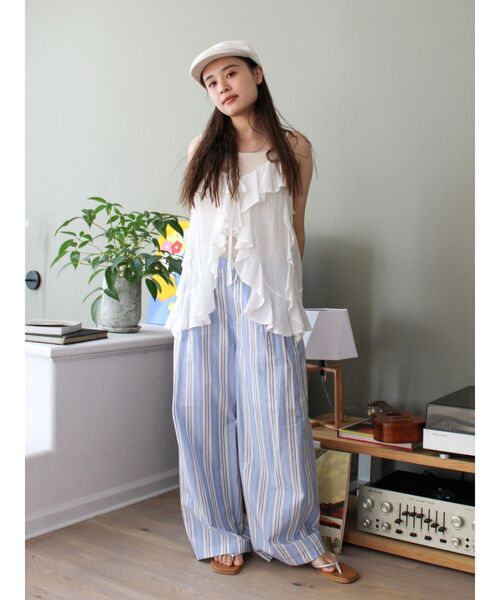 Ungrid(アングリッド)の「ウエストタックストライプパンツ(その他パンツ・レディース・グリーン/ブルー・FREE)」の20枚目の写真