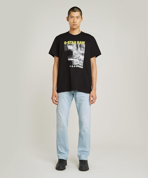 G-STAR（ジースター）の「STAIRS GRAPHIC LOOSE T-SHIRT/グラフィックロゴルーズTシャツ（Tシャツ/カットソー・メンズ・ホワイト/グレー系その他/ダークブラック・MEDIUM/SMALL/X-LARGE/LARGE/X-SMALL）」の6枚目の写真