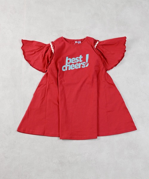 Life Support Products(ライフサポートプロダクツ)の「【COTTON from U.S.A】フリルショルダーワンピース(ワンピース・キッズ・チャコール/レッド/ブルー・100/110/120/130/140/150/90)」の3枚目の写真