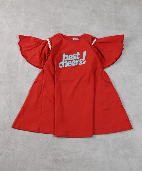 Life Support Products(ライフサポートプロダクツ)の「【COTTON from U.S.A】フリルショルダーワンピース(ワンピース・キッズ・チャコール/レッド/ブルー・100/110/120/130/140/150/90)」の15枚目の写真