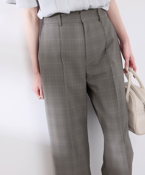 ROPE' PICNIC（ロペピクニック）の「【UVカット・速乾】【リネンライク・シリーズ】ピンタックワイドスラックスパンツ/セットアップ対応（その他パンツ・レディース・グレー系その他/ダークブラウン/ネイビー/ベージュ/チャコールグレー・36/40/38）」の11枚目の写真