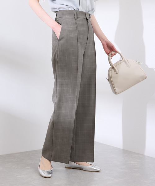 ROPE' PICNIC（ロペピクニック）の「【UVカット・速乾】【リネンライク・シリーズ】ピンタックワイドスラックスパンツ/セットアップ対応（その他パンツ・レディース・グレー系その他/ダークブラウン/ネイビー/ベージュ/チャコールグレー・36/40/38）」の12枚目の写真