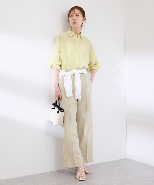 ROPE' PICNIC（ロペピクニック）の「【UVカット・速乾】【リネンライク・シリーズ】ピンタックワイドスラックスパンツ/セットアップ対応（その他パンツ・レディース・グレー系その他/ダークブラウン/ネイビー/ベージュ/チャコールグレー・36/40/38）」の20枚目の写真