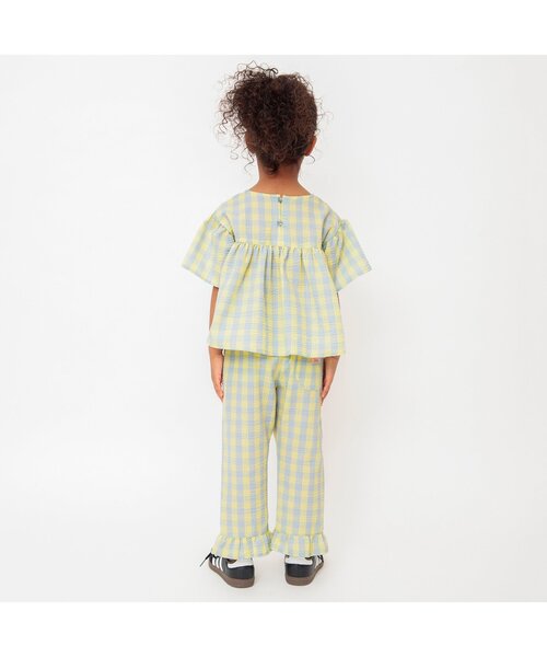 BREEZE（ブリーズ）の「【リンク/ジュニア対応】フリルチェックチュニック（チュニック・キッズ・ブラック/ピンク/イエロー・80/90/100/110/120/130/140）」の7枚目の写真