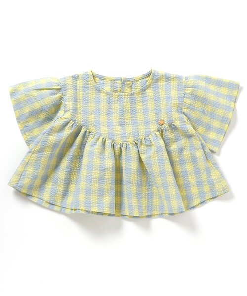 BREEZE（ブリーズ）の「【リンク/ジュニア対応】フリルチェックチュニック（チュニック・キッズ・ブラック/ピンク/イエロー・80/90/100/110/120/130/140）」の9枚目の写真