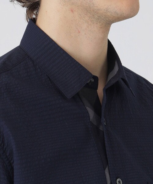 BLACK LABEL CRESTBRIDGE（ブラックレーベル・クレストブリッジ）の「ウェーブシャドークレストブリッジチェックシャツ（シャツ/ブラウス・メンズ・ネイビー/ブラック・S/L/XL/M）」の5枚目の写真