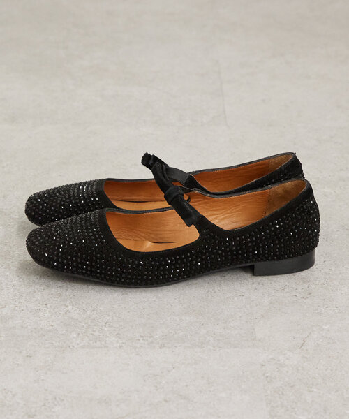新品未使用✨プラダ　バレエシューズ　タッセルリボン　メタルロゴ　1F890D ☆Prada☆ロゴ入り レザーリボン付 バレエシューズ (PRADA