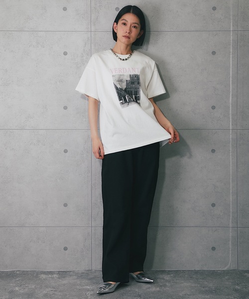 ANOTHER S(アナザーエス)の「綿天竺フォトプリントTシャツ(Tシャツ/カットソー・レディース・ホワイト×ブルー/ホワイト×ピンク/グレー/ブラック・FREE)」の8枚目の写真