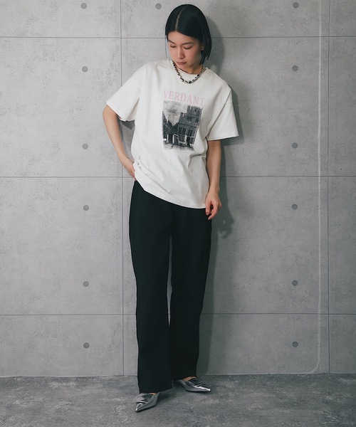 ANOTHER S(アナザーエス)の「綿天竺フォトプリントTシャツ(Tシャツ/カットソー・レディース・ホワイト×ブルー/ホワイト×ピンク/グレー/ブラック・FREE)」の10枚目の写真